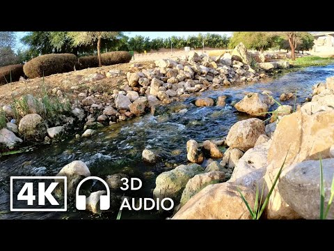 Instantly relax listening to sound of water stream and birds chirping in 4K | Binaural Audio | ASMR