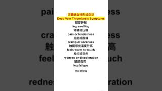 深静脉血栓形症状 Deep Vein Thrombosis Symptoms 医疗保健术语 Healthcare Terms (32)