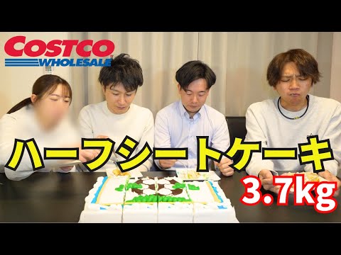 【コストコ】3.7kgのハーフシートケーキ大食いしてみた#コストコ #costco #大食い #岡山グルメ #晴レル家 #岡山 #ハーフシートケーキ #ケーキ #スイーツ