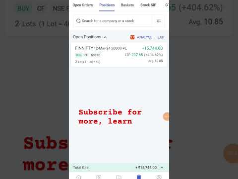 Finnifty live profit|| share market #shortsvideo #youtubeshorts #shorts