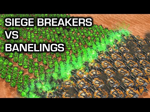 How many Banelings can 50 Siege Breakers take? | SC2