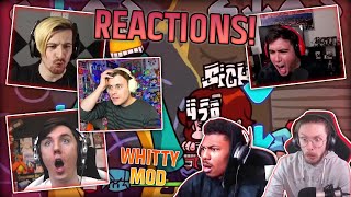 Youtuber's React To Friday Night Funkin' VS Whitty Mod! | Ballistic