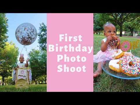 First Birthday Photo Shoot Ideas | DIY Hot Air Balloon Photos | Donut Smash Photos