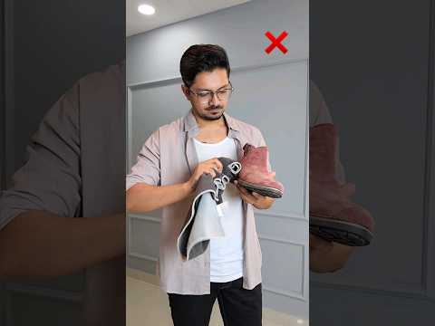 STOP Cleaning Suede Shoes Like This ❌️ #hacks #fashionhacks #amazonfinds #fashion #shortsvideo