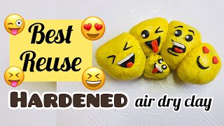 How to reuse hardened air dry clay#bestreuseideas#hardened#airdryclay#funnyface#smiley#diyideas#diy