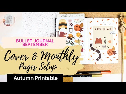 Cover & Monthly Page Setup| Bullet Journal September 2021| PLAN WITH ME| Autumn Bujo Printable