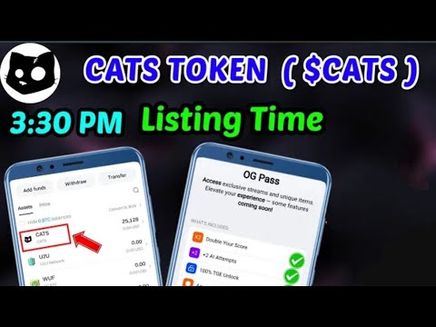 Cats Token $CATS Deposit on exchange | Listing in 1 hour | Cats updates withdrawal |Cats Airdrop