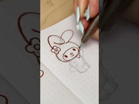 how to draw sanrio’s my melody in 60 seconds! 💖 #shorts