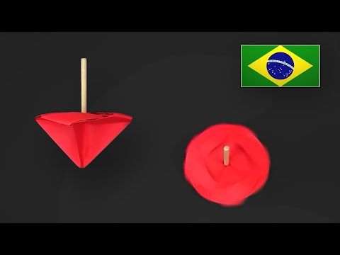 Como Fazer um Pião de Papel - Tutorial de Origami PT-BR