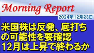 【モーニングレポート】米国株は反発！底打ちの可能性を要確認！12月は上昇で終わるか！