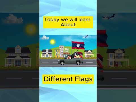 Flags Of The World For Kids | National Flag Name | Japan Flag | Laos Flag