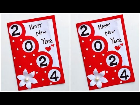 Happy New year card 2024 / New year greeting card handmade / DIY New year card 2024