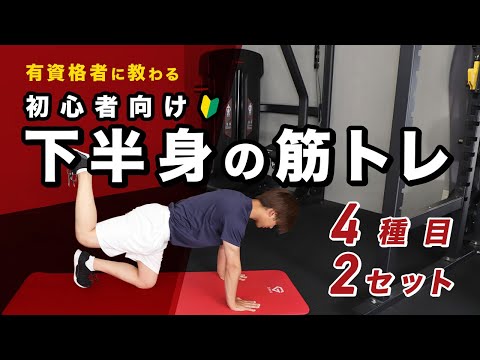 下半身の筋トレ｜初心者向け4種目2セットを一緒にがんばろう！【8分間】