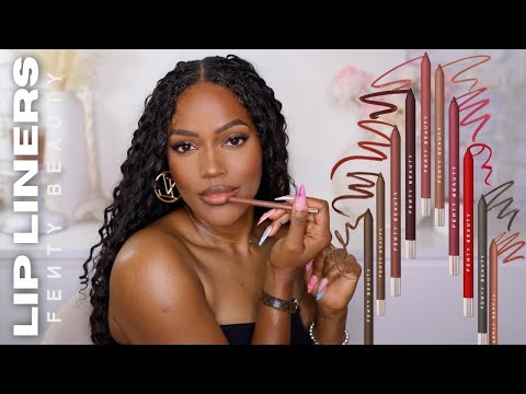 EVERY SHADE of FENTY BEAUTY LIP LINERS for Dark Skin | Trace'd Out Lip Liner Swatches + Review