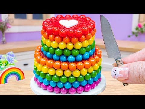 Beautiful Miniature Colorful Cake 🌈 Miniature Rainbow KITKAT Chocolate Cake Decorating Ideas