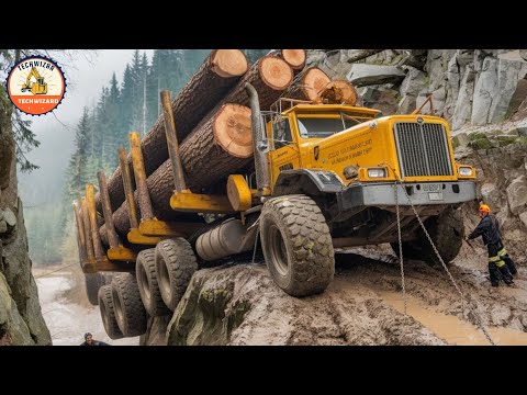 Extreme Heavy Equipment Logging, Powerful Trucks in Action in the Wild #30