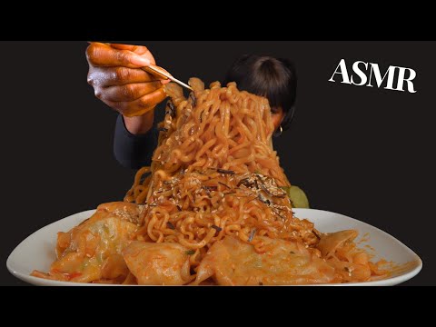 ASMR SPICY NOODLES DUMPLINGS  MUKBANG (Talking) |Sticky Eating Sounds Vikky ASMR