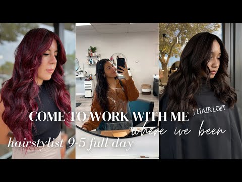 Come to work with me! | where I've been, hairstylist day 9-5, work vlog