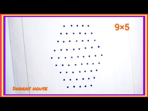 9×5dots new year rangoli||new kolam new year special kolam||2022 kolam||dharas house||#85