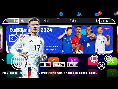 eFootball PES 2024 PPSSPP Euro Cup Update Team Club selection & National Camera Ps5 Best Graphics