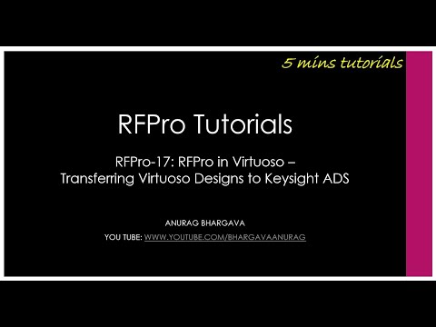 RFPro-17: RFPro in Virtuoso - Transferring Virtuoso Designs to ADS