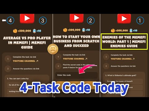 Memefi Task Code Today || Memefi Coin Task Complete