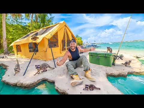 RACCOON ISLAND 24hr Survival Challenge!! (Cops Called)