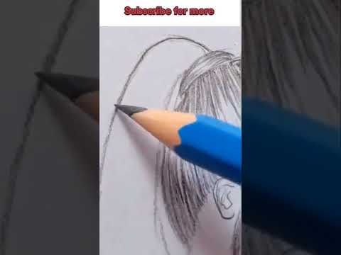 How to draw a beautiful girl with beautiful hair#shorts