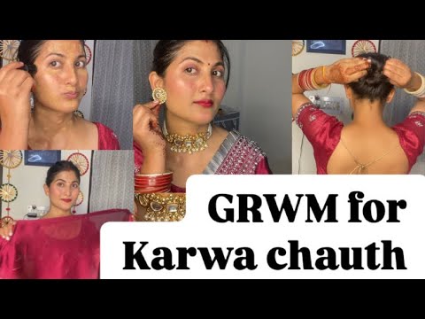 Get ready with me for Karva Chauth night ❤️🥰 ￼