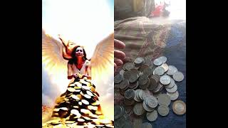 The  goddess of wealth and good fortune leaves you a gift of god  coins# money#thegod #godschool#yt