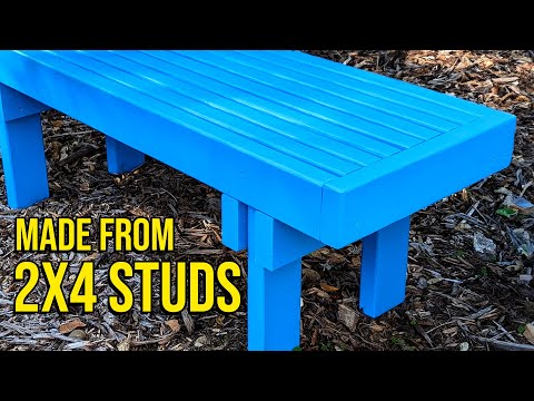 This springtime garden bench is easy to make with basic power tools