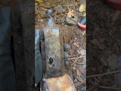 1940s bottle dug bottle digging. Does it still contain original contents? #shorts