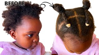 QUICK AND EASY PROTECTIVE HAIRSTYLE ON TODDLER WITH NATURAL 4C HAIR | KIDS HAIRSTYLES