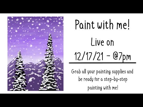 Paint live with me! Winter Scene Canvas Painting for Beginners