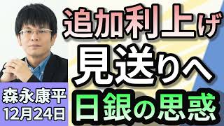 森永康平「日銀が追加利上げを見送り 政策金利の据え置きを決定」「年収の壁『123万円』引き上げを明記　人出不足どうする？」「ホンダ・日産経営統合へ　三菱自動車も合流で世界３位に」１２月２４日