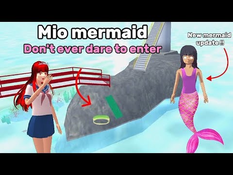 There's a Mio mermaid place مكان حورية البحر ميو at Harbor | Sakura School Simulator