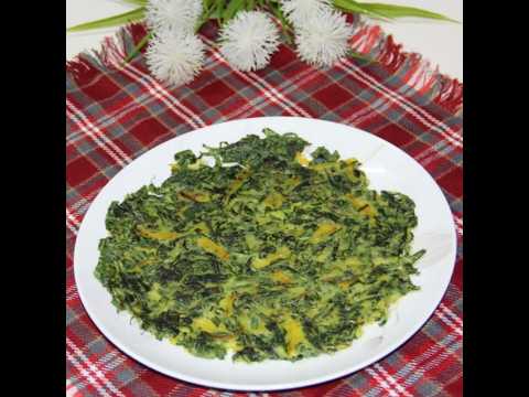 Making Kale Perilla Leaf Pancakes, a great side dish to have with drinks on a rainy day