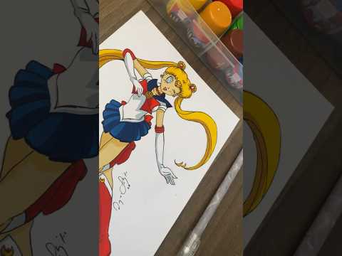 Paint with me Sailor Moon 👸🏻🌙✨Full video on my channel✨ #sailormoon  #youtubeartist