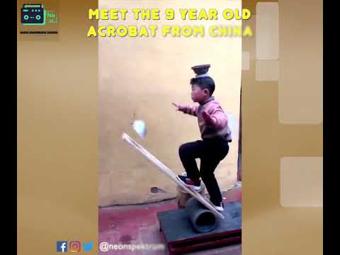 9 year old Acrobat - Little boy's mind-blowing bowl trick - Rong Niu Junior