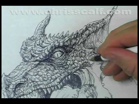 Ball Point Pen Dragon Sketch (for DVD documentary attempt)