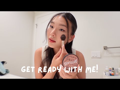 get ready w me │ skincare & makeup routine, horseback riding, fourth of july beach day