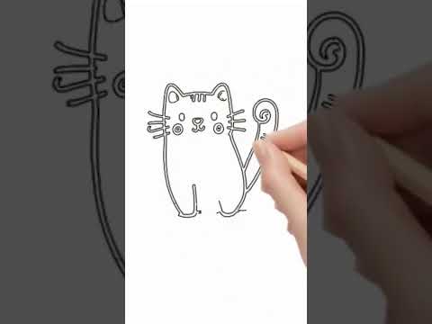 How to draw simple cute cat  #drawing #draw #painting I Chill how to draw