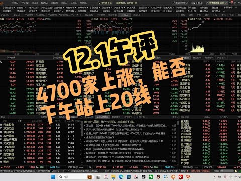 4700家上涨，指数能否站回20天线，错过小反弹的别急！