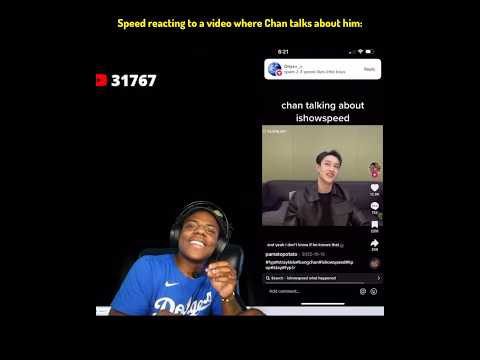 ishowspeed reacting to a video where chan talks about him + speed following chan on instagram!