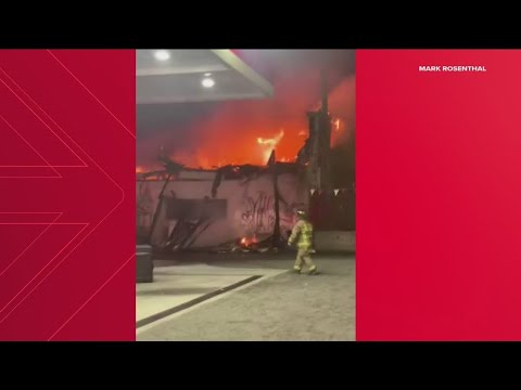 Fire near I-20 overnight: Lanes reopen after flames shoot up near gas station