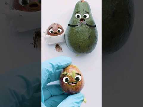 Avocado Fruit Surgery💩🤮 - THE BABY POOPED (NATURAL BORN) #shorts #foodsurgery #fruitsurgery #cute