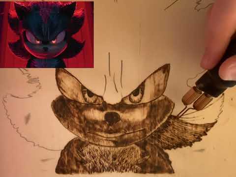 Shadow the Hedgehog woodburn art || Sonic 3