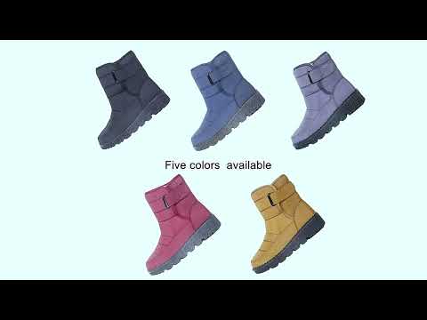 Women's Waterproof Ankle Boots Plush Inner Thermal Snow Boots  #shorts