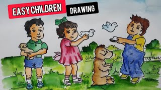 EASY CHILDREN DRAWING....