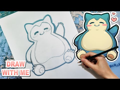 How to Draw Snorlax (Pencil) EASY Step by Step Art Lesson